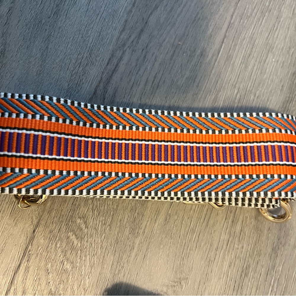 Striped Orange and Purple Bag Strap